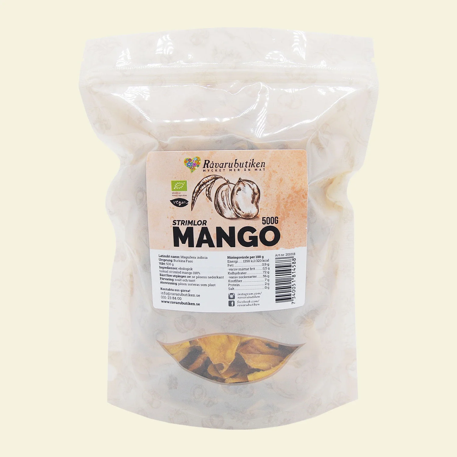 Mango strimlor EKO 500g