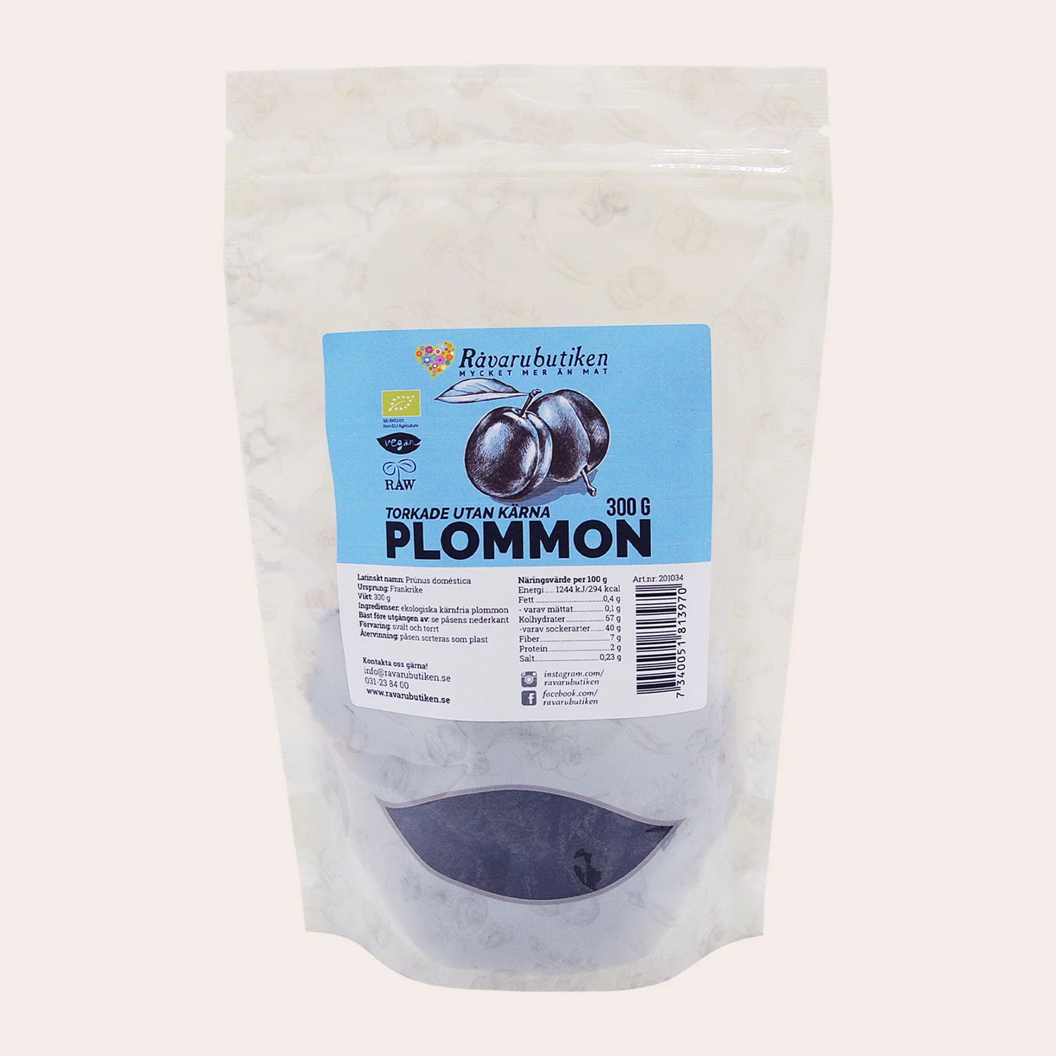 Plommon Torkade utan Kärna EKO 300g