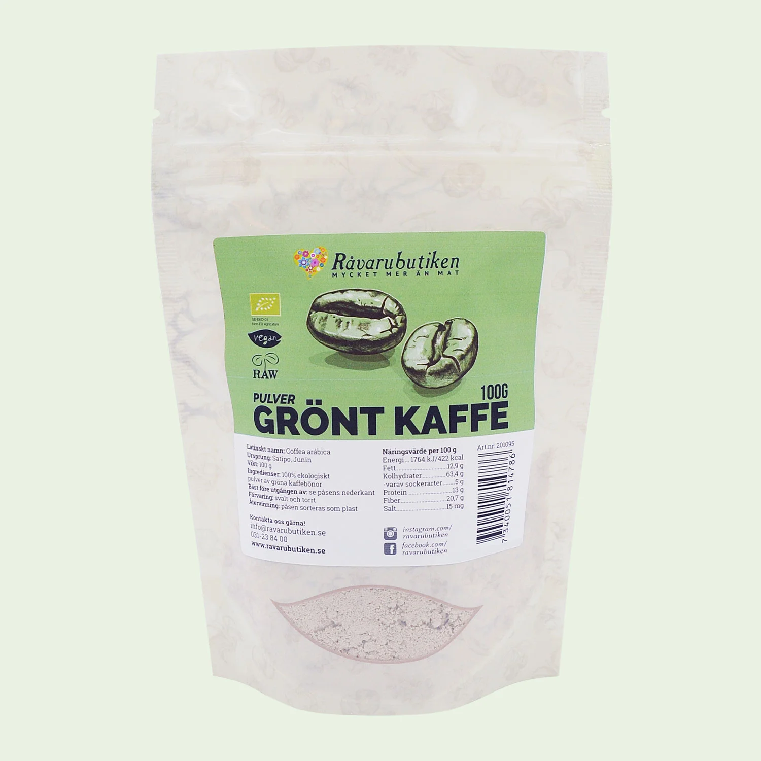 Grönt Kaffepulver EKO 100g