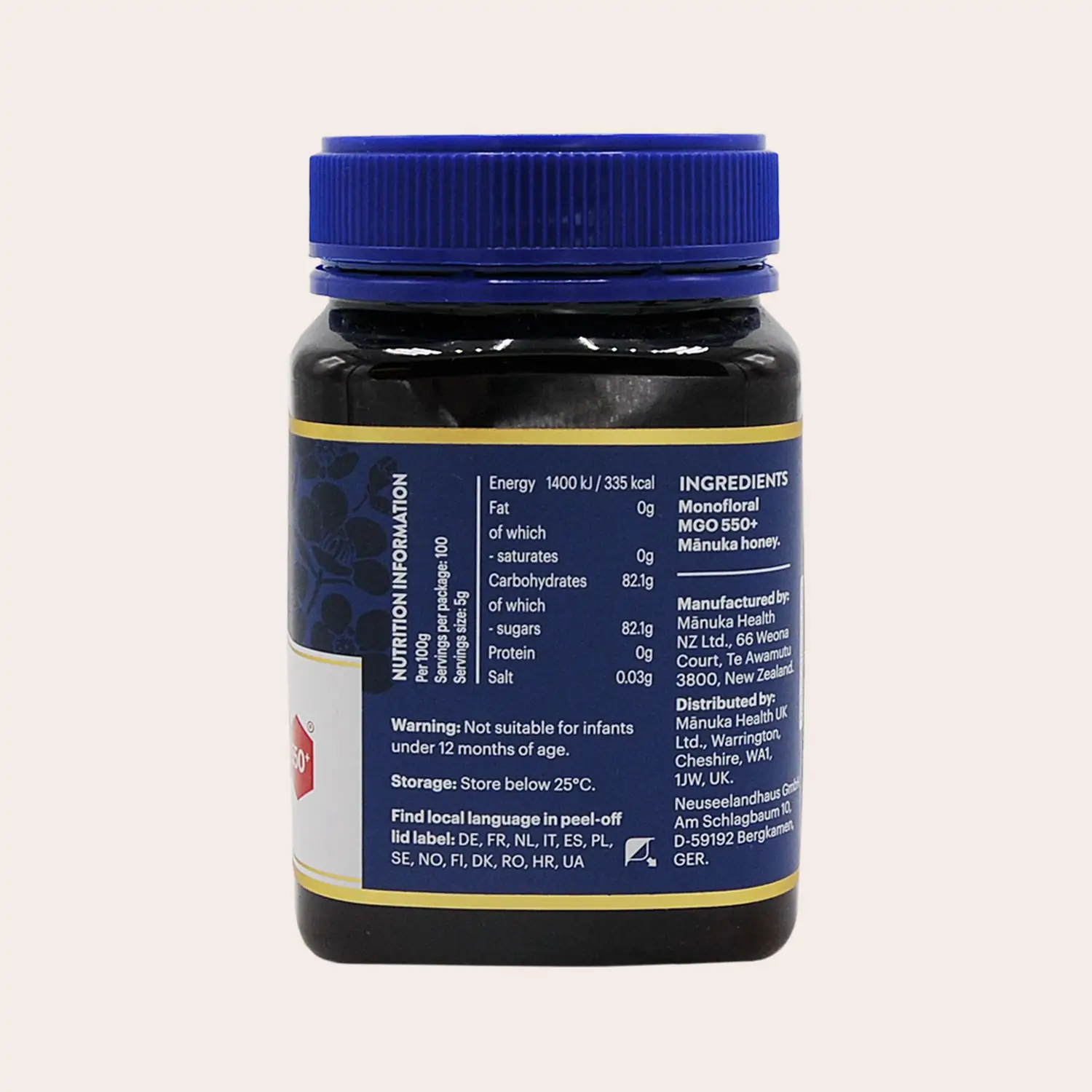 Manukahonung MGO 550+ RAW 500g