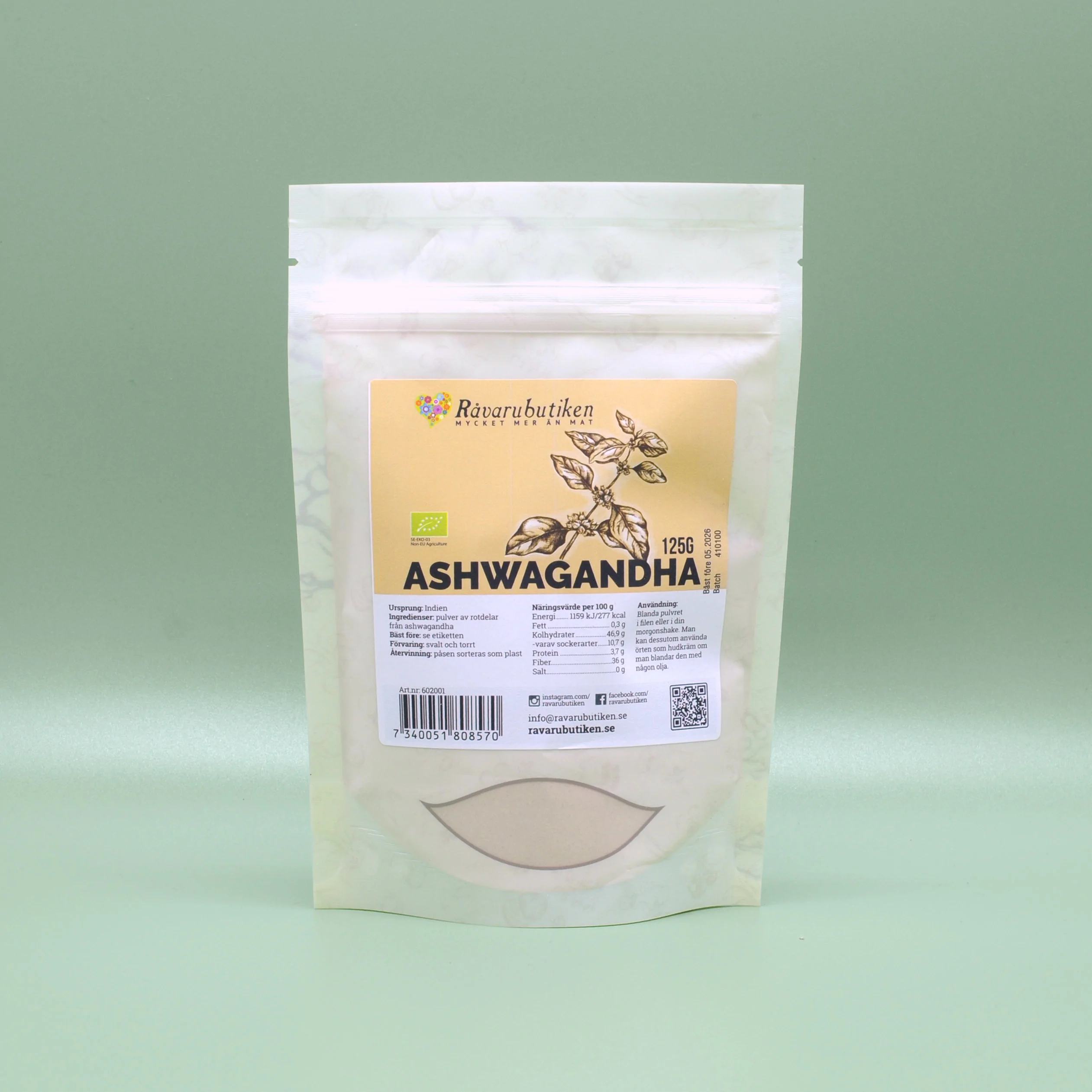Ashwagandhapulver EKO 125G
