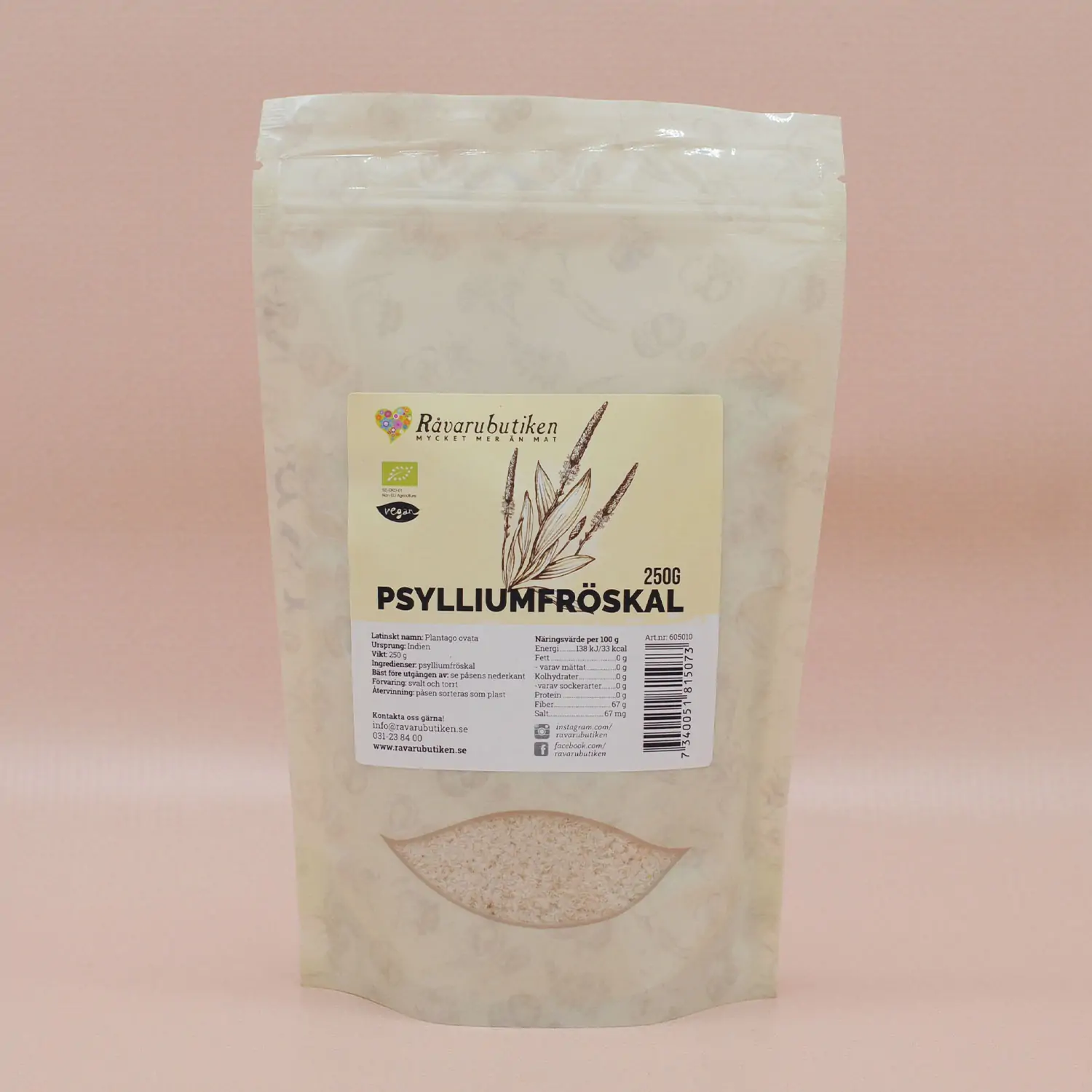 Psylliumfröskal RAW&EKO 250g