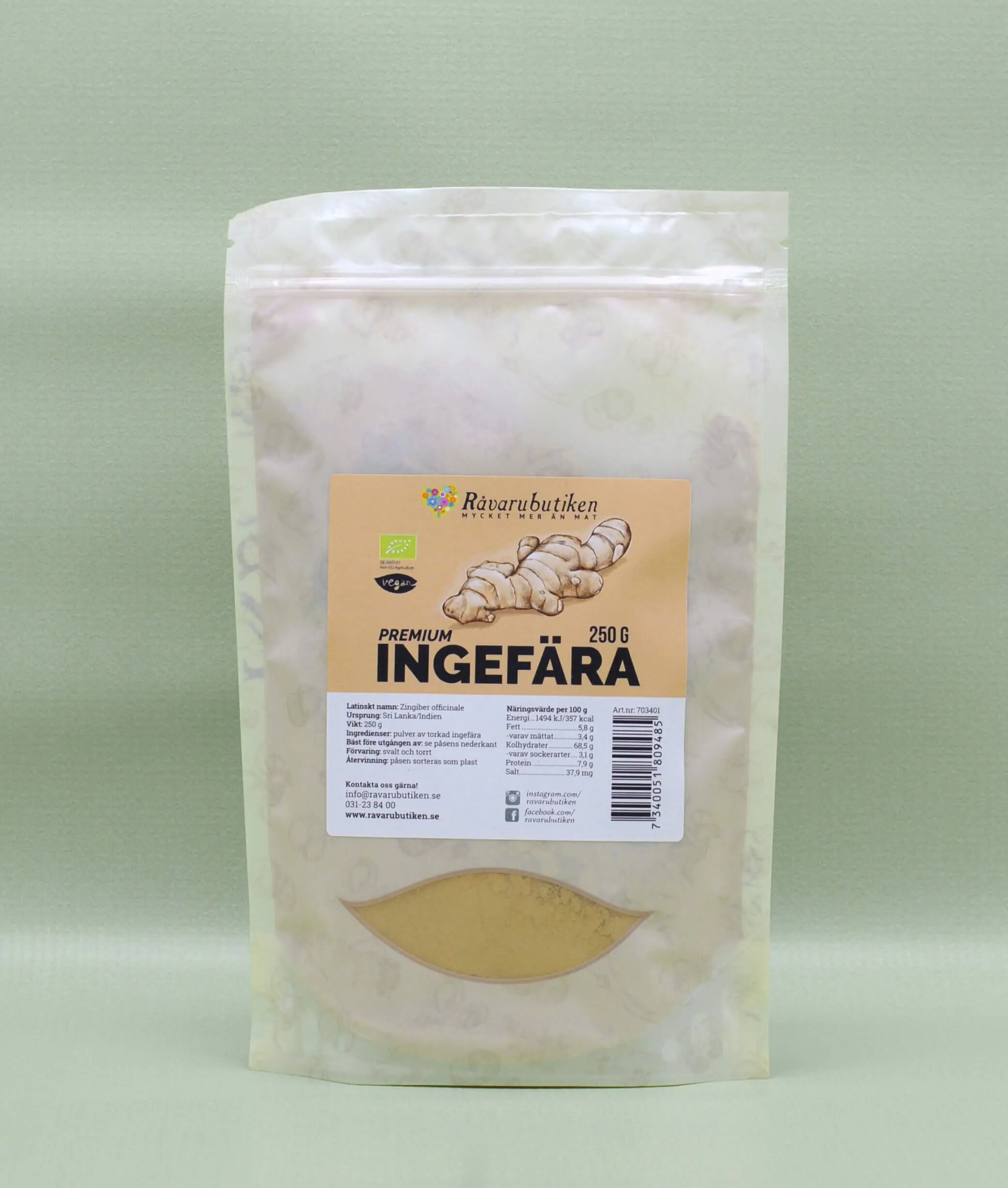 Ingefärapulver Premium EKO 250g