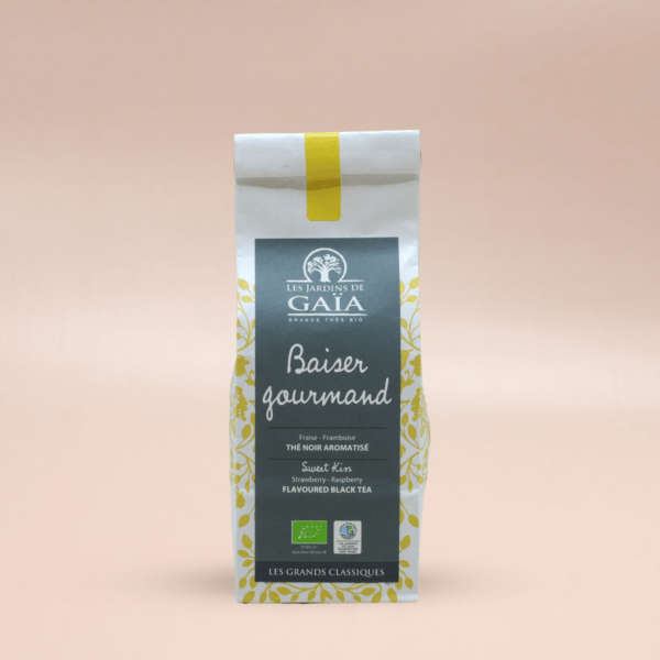 Les Jardins de Gaïa Sweet Kiss Jordgubbe Hallon Svart Te EKO 100g