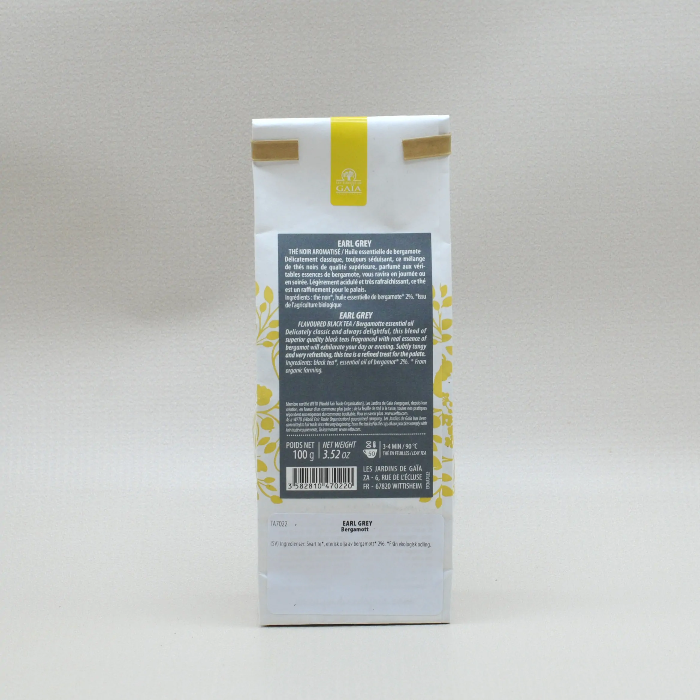 Les Jardins de Gaïa Earl Grey Bergamott Svart Te EKO 100g