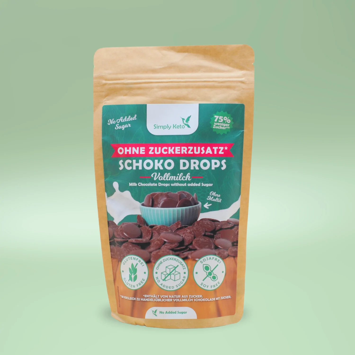 Simply Keto Chokladdroppar Mjölkchoklad 200g