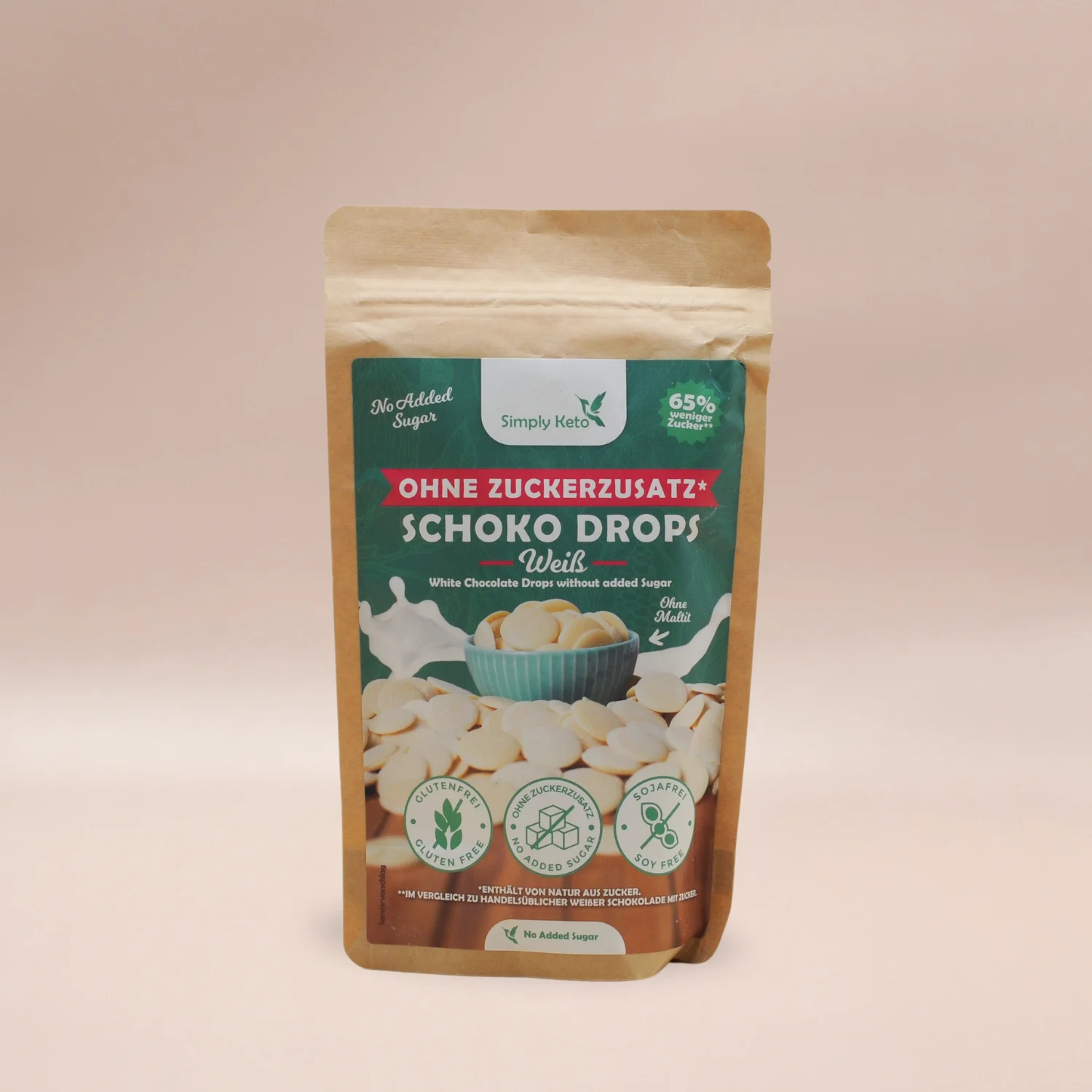 Simply Keto Chokladdroppar Vit Choklad 200g