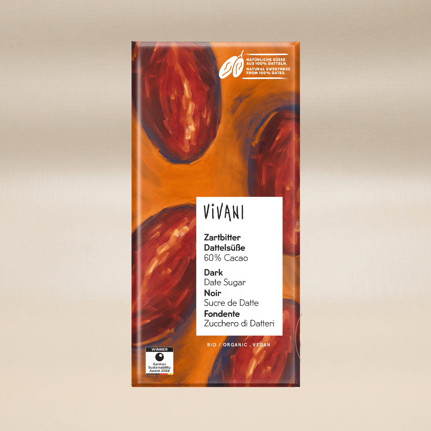 Vivani Mörk Dadelsocker EKO 60%